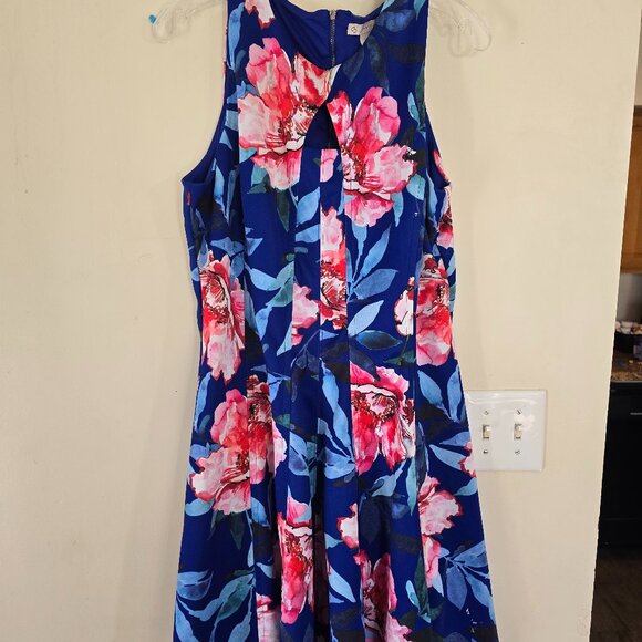 Women's Size 16 Floral Keyhole Dress - Picture 1 of 6